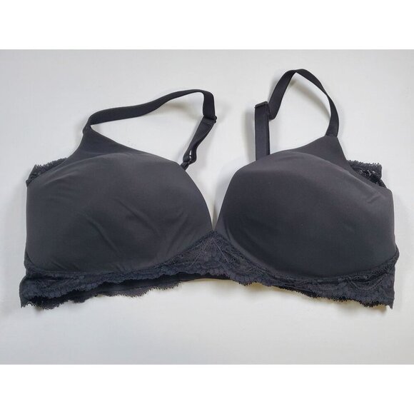 Adore Me Lace Strappy Adjustable Bra Women Size 38DD Plus NWT Jet Black Intimate - Picture 1 of 9